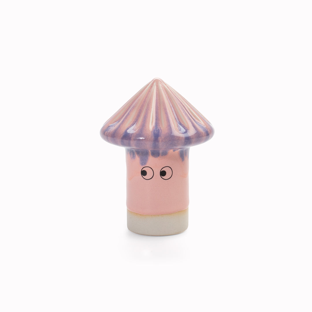 Meet Osu! Osu has a pyramid shaped head and is a hand glazed ceramic figurine created as a close relative of the classic Arhoj Ghost.