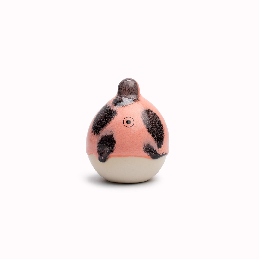 Meet Yoshi! Yoshi is a bubble shaped tiny headed, hand glazed ceramic figurine created as a close relative of the classic Arhoj Ghost.