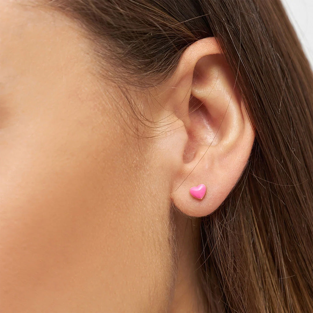 Pink Love U - Stud Earring from Lulu Copenhagen  - As Worn Detail