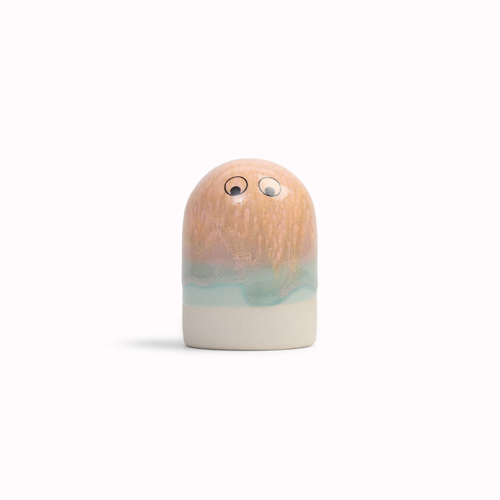 Meet Bobo! Bobo is a small and cute, stretched dome shaped, hand glazed ceramic figurine created as a close relative of the classic Arhoj Ghost.
