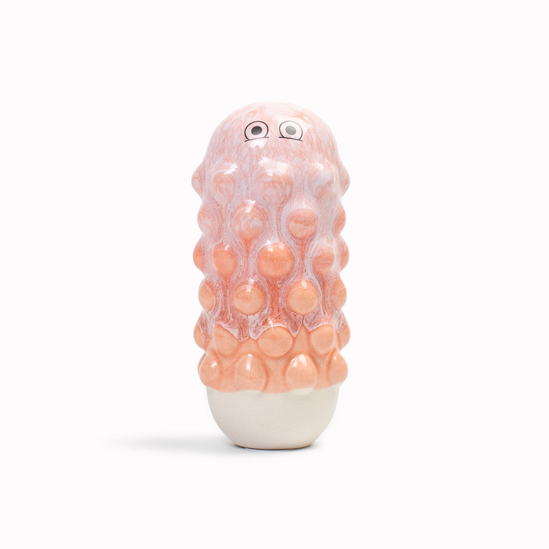 Meet Mimi! Mimi is a barnacle encrusted, bobbly, hand glazed ceramic figurine created as a close relative of the classic Arhoj Ghost. 