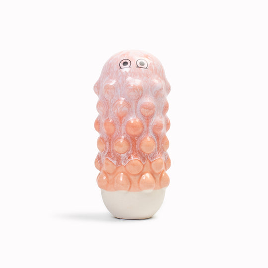 Meet Mimi! Mimi is a barnacle encrusted, bobbly, hand glazed ceramic figurine created as a close relative of the classic Arhoj Ghost. 