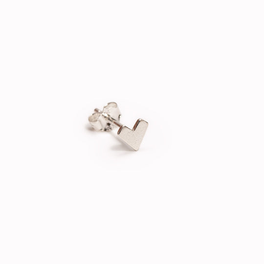 Pixel Love | Single Stud Earring | Sterling Silver or Gold Plated