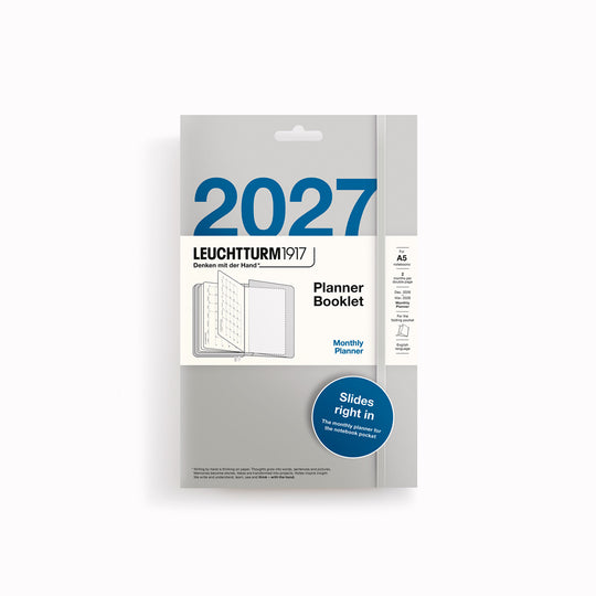 This stitched planner booklet adds a dated monthly planner to any Medium (A5) or Composition (B5) notebook.