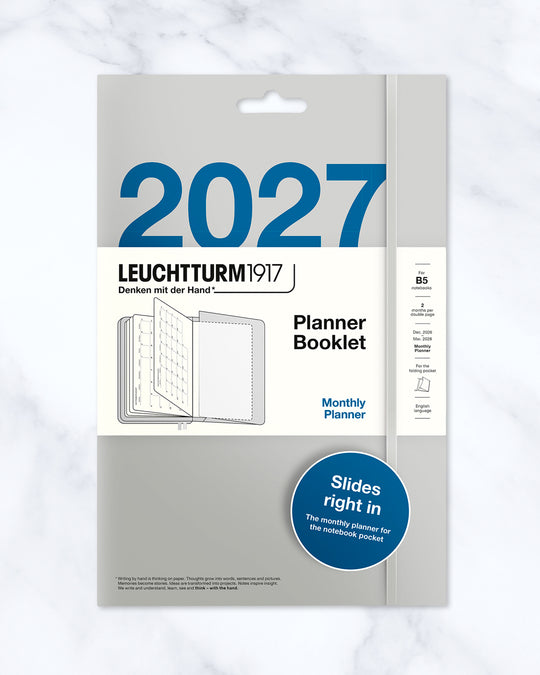 This stitched planner booklet adds a dated monthly planner to any Medium (A5) or Composition (B5) notebook.