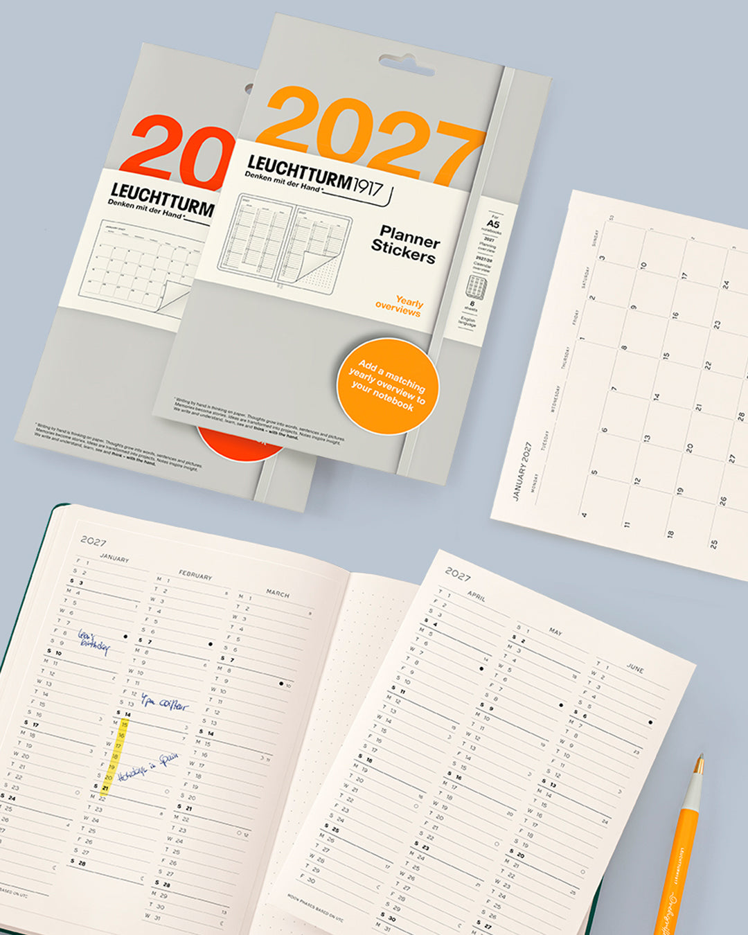 Planner Stickers | 2027 - Yearly | For A5 Notebooks