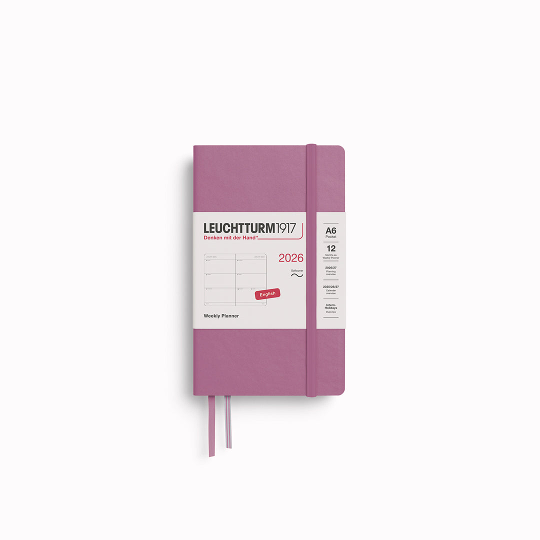 The Pocket Weekly Planner 2026 by Leuchtturm1917 is A6 size and softcover. It runs from January 2026-December 2026 and it comes with a host of useful features!