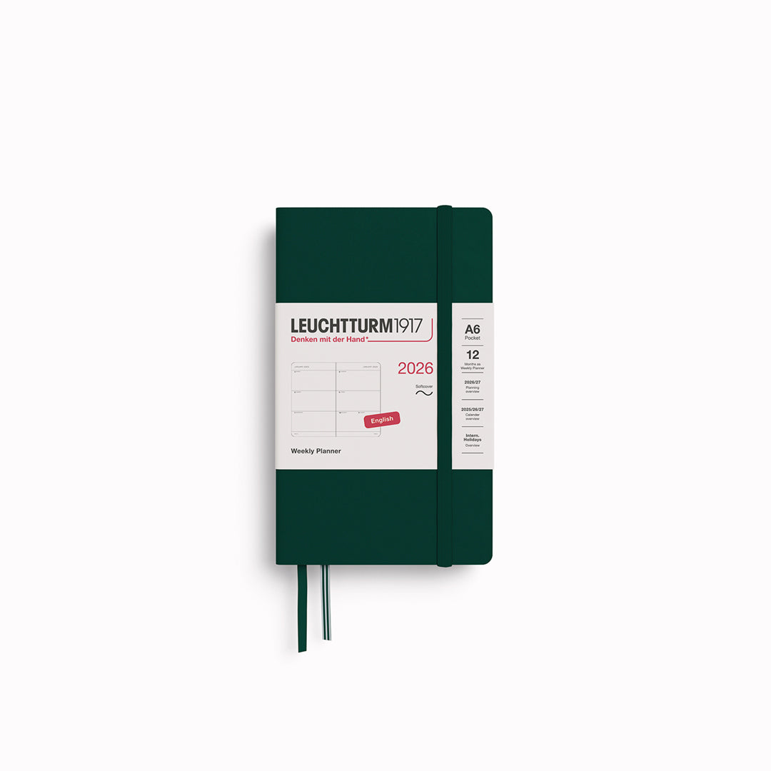 The Pocket Weekly Planner 2026 by Leuchtturm1917 is A6 size and softcover. It runs from January 2026-December 2026 and it comes with a host of useful features!