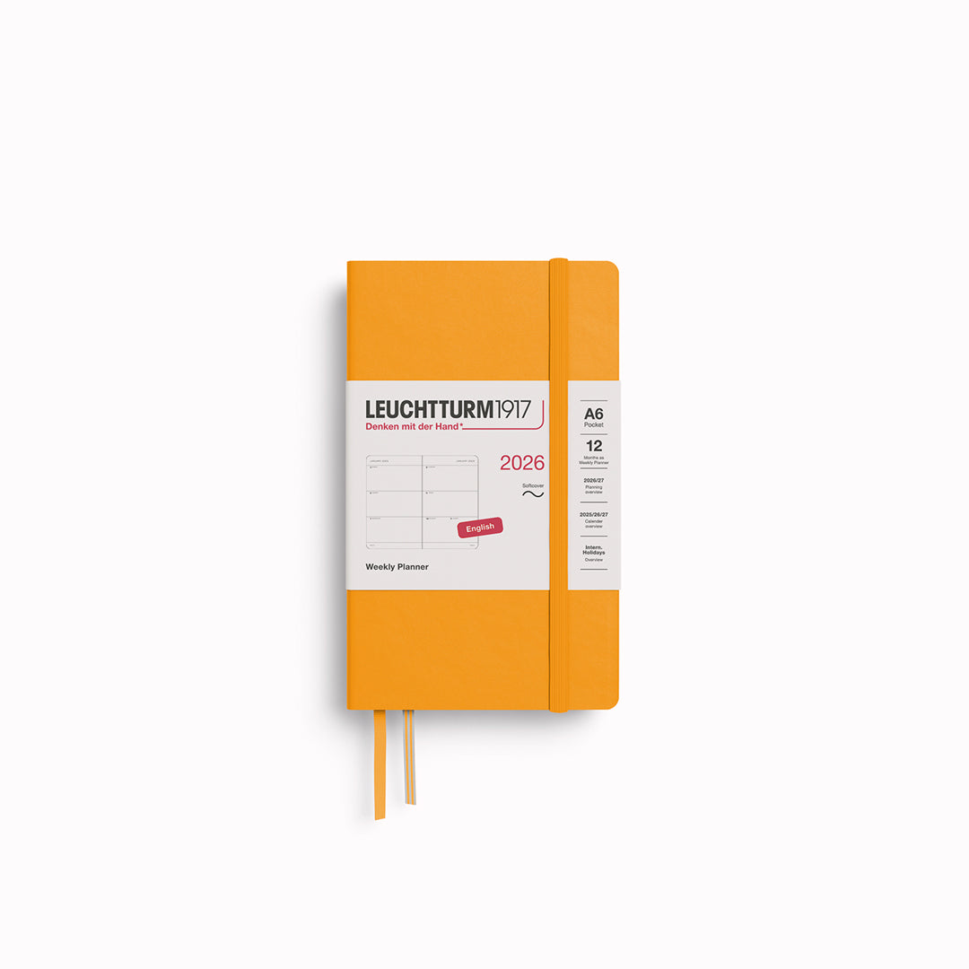 The Pocket Weekly Planner 2026 by Leuchtturm1917 is A6 size and softcover. It runs from January 2026-December 2026 and it comes with a host of useful features!
