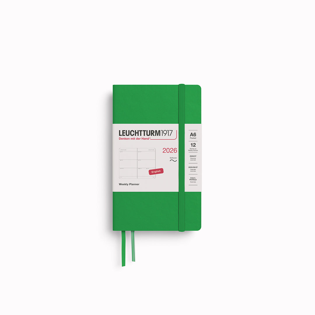 The Pocket Weekly Planner 2026 by Leuchtturm1917 is A6 size and softcover. It runs from January 2026-December 2026 and it comes with a host of useful features!