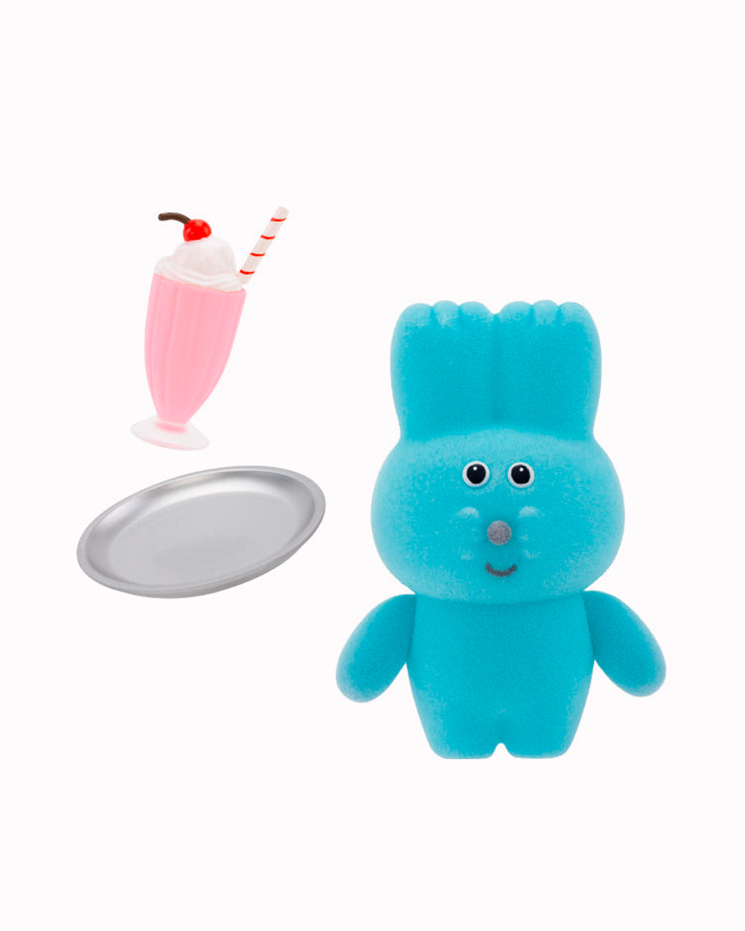 Six fuzzy Pokkoshi characters are hanging out at the diner, accompanied by miniature food, furniture and accessories including burgers, shakes, diner seating and more