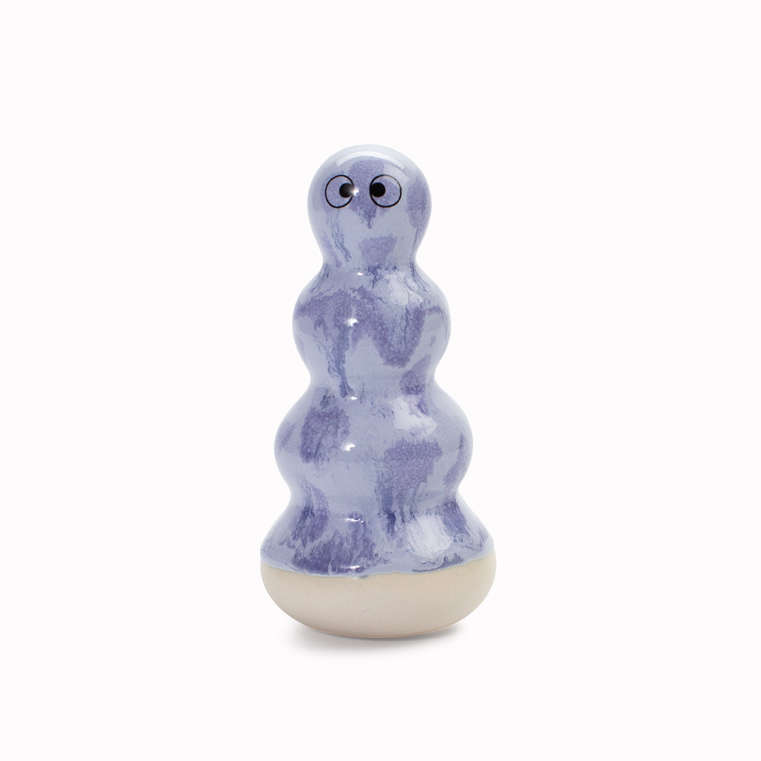 Meet Polo! Osu is a brightly coloured ribbed column and is a hand glazed ceramic figurine created as a close relative of the classic Arhoj Ghost.