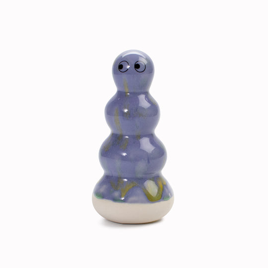 Meet Polo! Osu is a brightly coloured ribbed column and is a hand glazed ceramic figurine created as a close relative of the classic Arhoj Ghost.