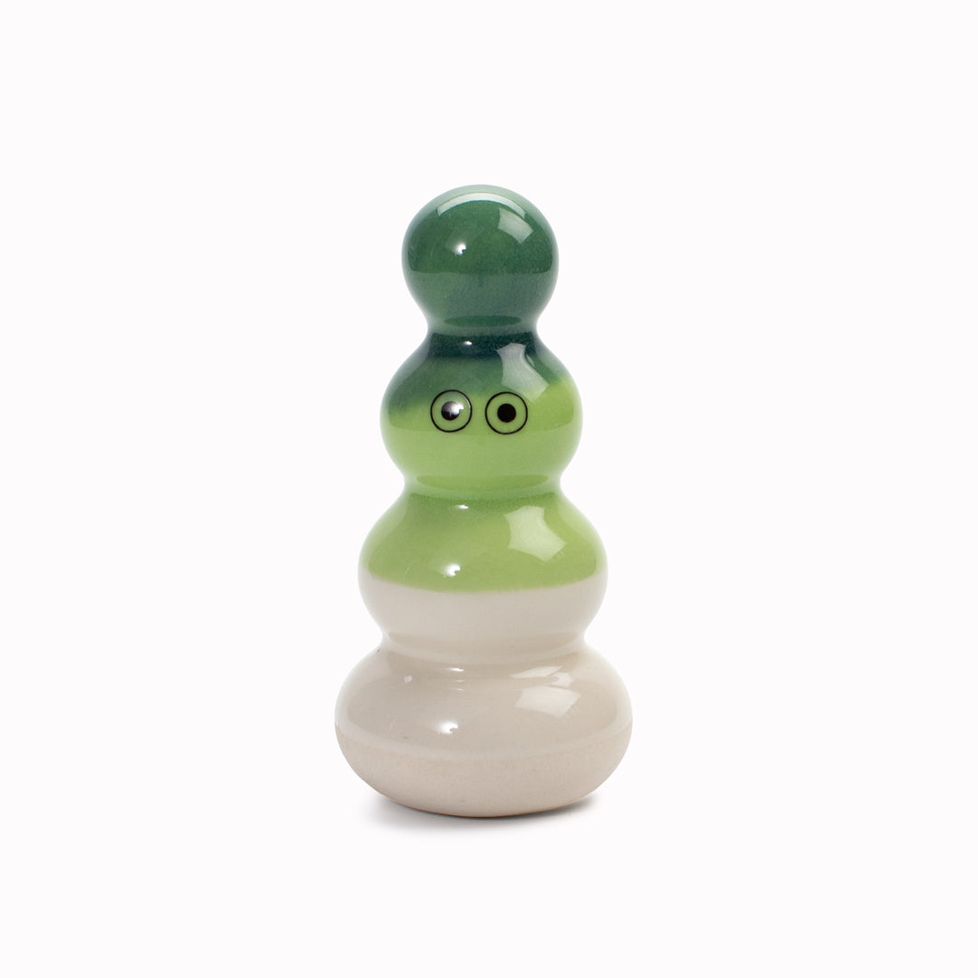 Meet Polo! Osu is a brightly coloured ribbed column and is a hand glazed ceramic figurine created as a close relative of the classic Arhoj Ghost.