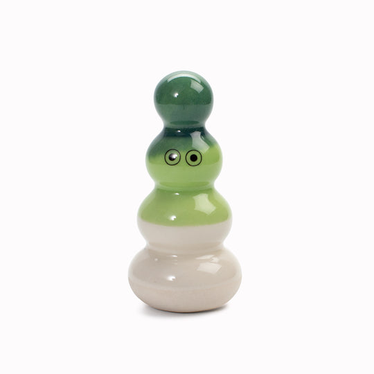 Meet Polo! Osu is a brightly coloured ribbed column and is a hand glazed ceramic figurine created as a close relative of the classic Arhoj Ghost.