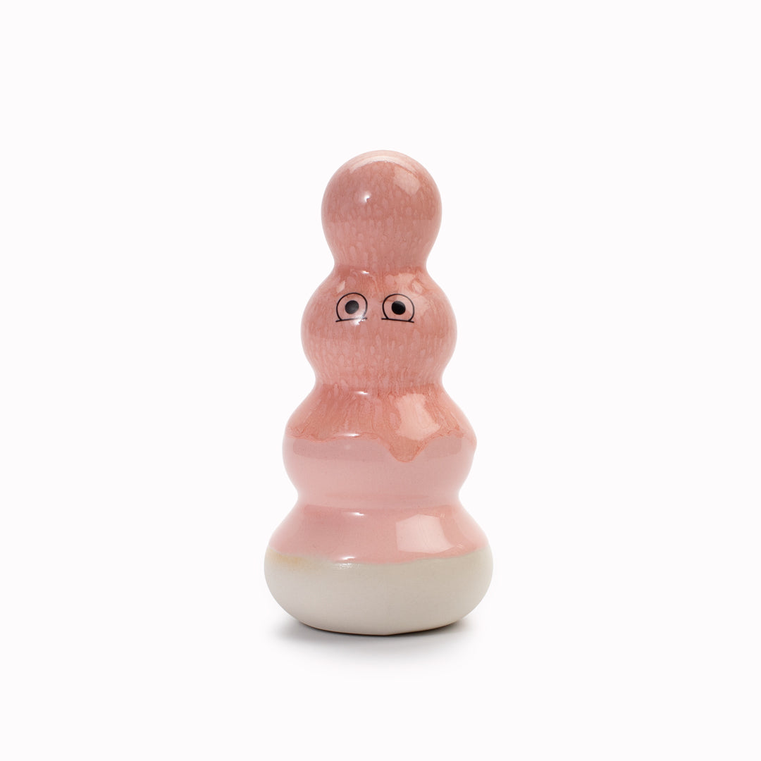 Meet Polo! Polo is a brightly coloured ribbed column and is a hand glazed ceramic figurine created as a close relative of the classic Arhoj Ghost.