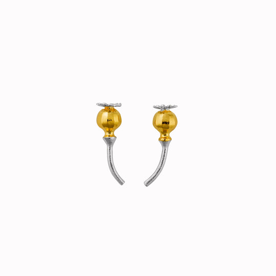 Poppy Head Stud Earrings are a sculptural and elegant pair of botanical stud earrings