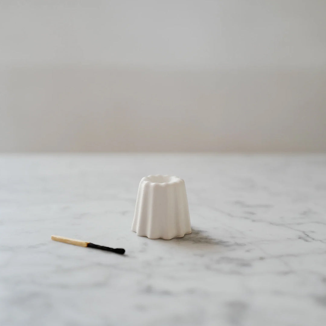 Canele Candle Holder | White Porcelain