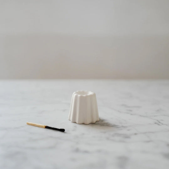Canele Candle Holder | White Porcelain