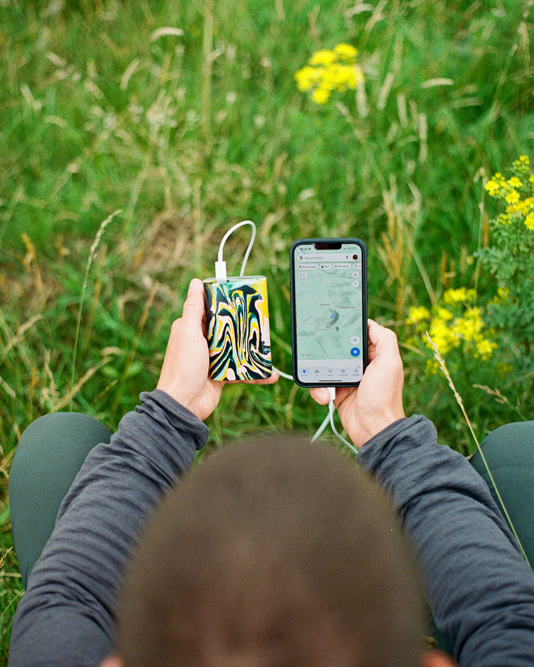 The Gomi Charger is powerful. It will charge a regular smartphone up to 3 full cycles and is powerful enough to charge 2 devices at the same time but is small enough to fit in your pocket.