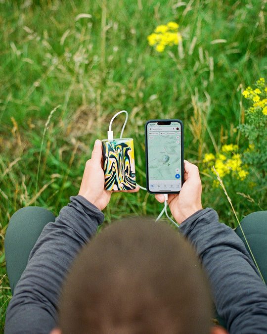 The Gomi Charger is powerful. It will charge a regular smartphone up to 3 full cycles and is powerful enough to charge 2 devices at the same time but is small enough to fit in your pocket.