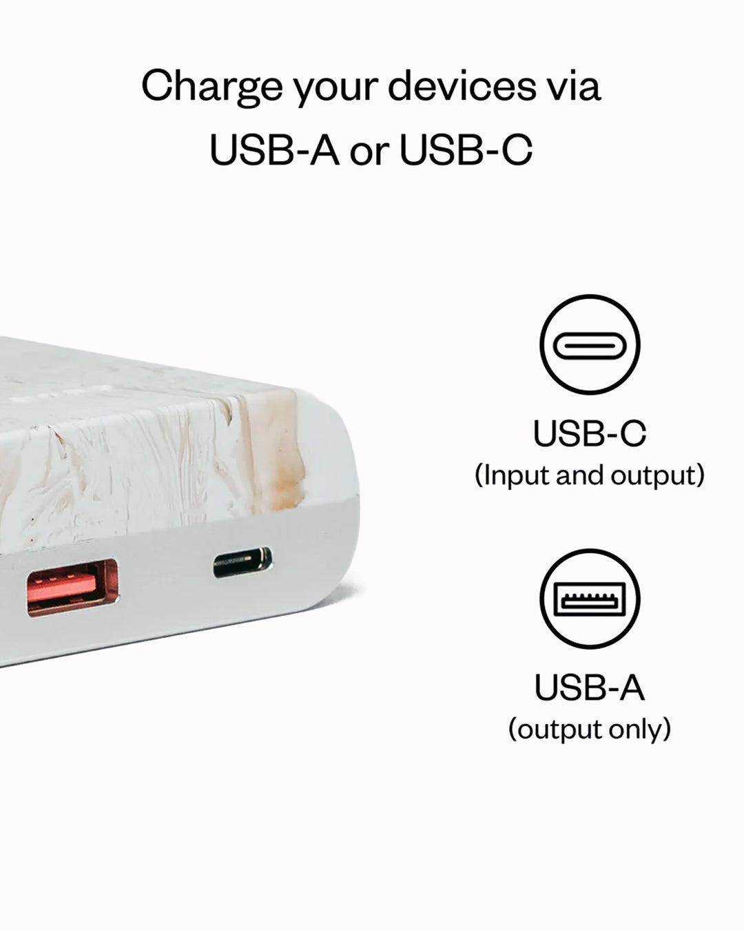 The Gomi Charger is powerful. It will charge a regular smartphone up to 3 full cycles and is powerful enough to charge 2 devices at the same time but is small enough to fit in your pocket.