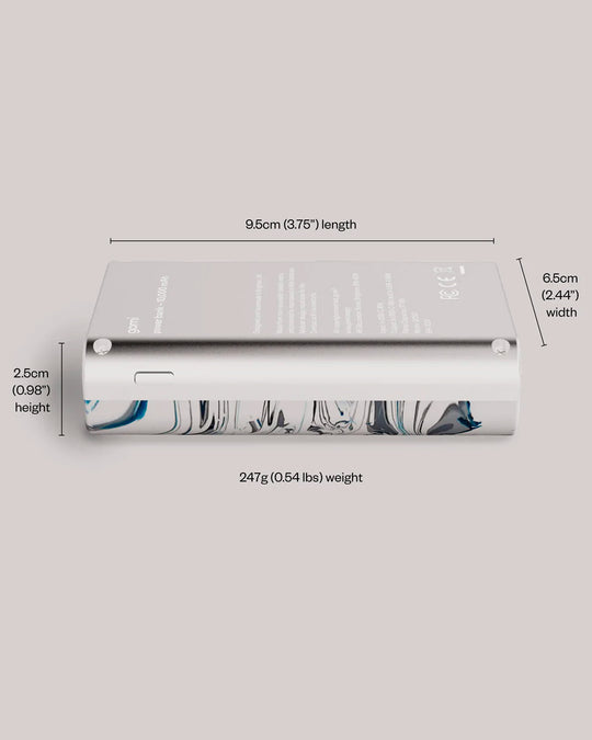 The Gomi Charger is powerful. It will charge a regular smartphone up to 3 full cycles and is powerful enough to charge 2 devices at the same time but is small enough to fit in your pocket.