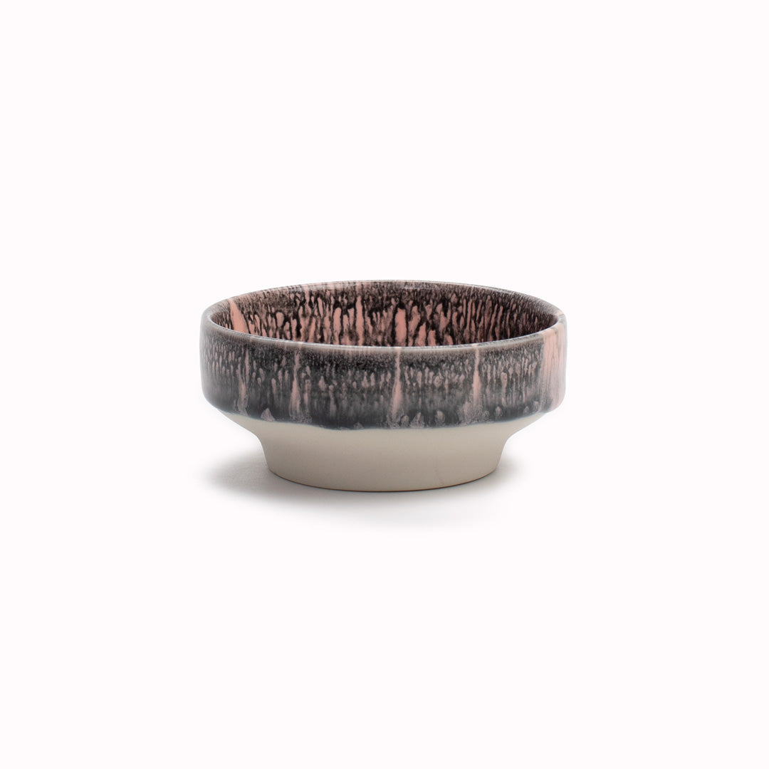Dip Dish | Ceramic Drip Glazed Bowl | Monochrome