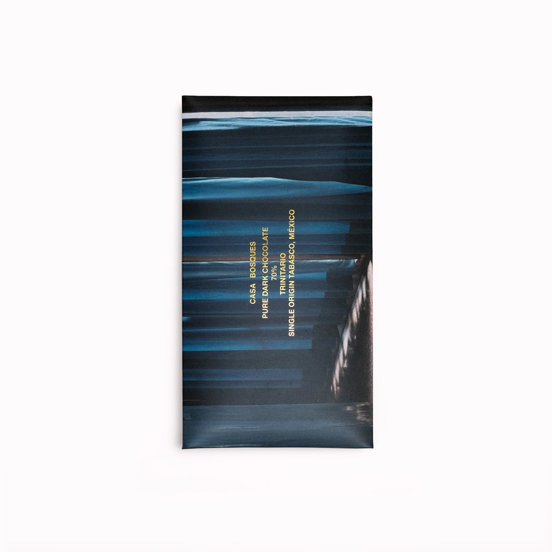 Stone-ground 70% dark chocolate with a subtle Tabasco chilli heat, made in small batches in Mexico.