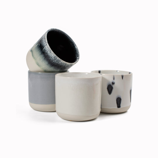 Quench Cup | Ceramic Drip Glazed Mug | Monochrome