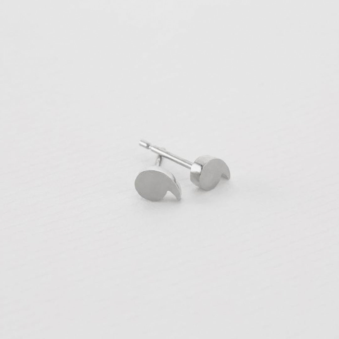 Silver Quotation Mark Stud Earrings, Created as part of Alex Monroe's 'Just My Type' Collection - Detail