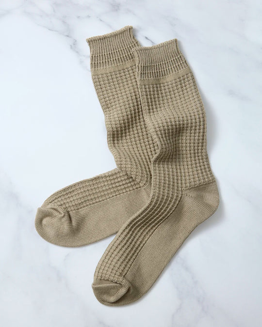 Cotton Waffle Socks | Sage