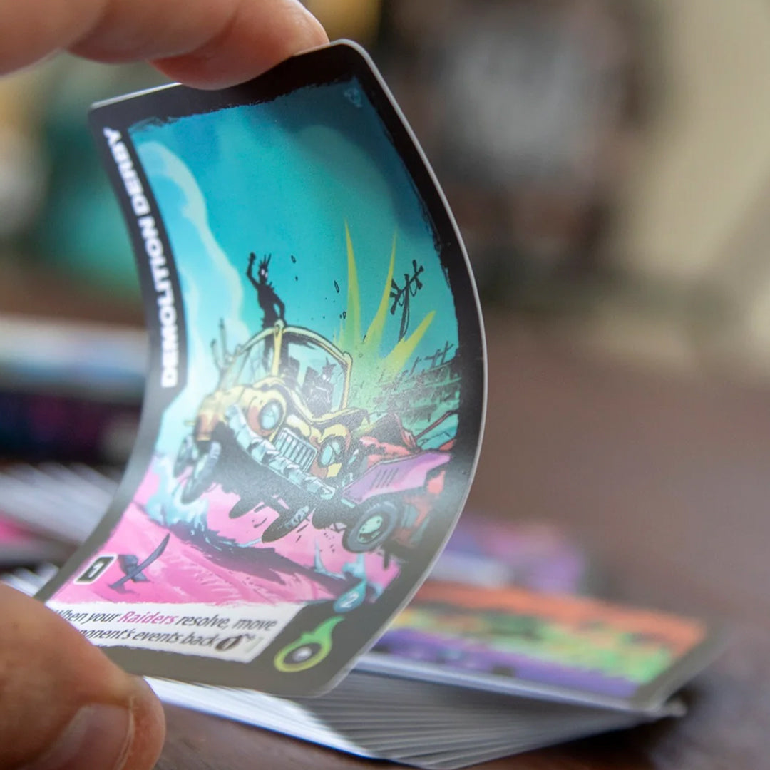 Radlands is a 2 player card game where the players act as leaders of rival gangs of post apocalyptic survivors. 