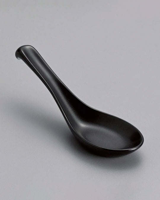 Porcelain Ramen Spoon | Matt Black 14.5cm