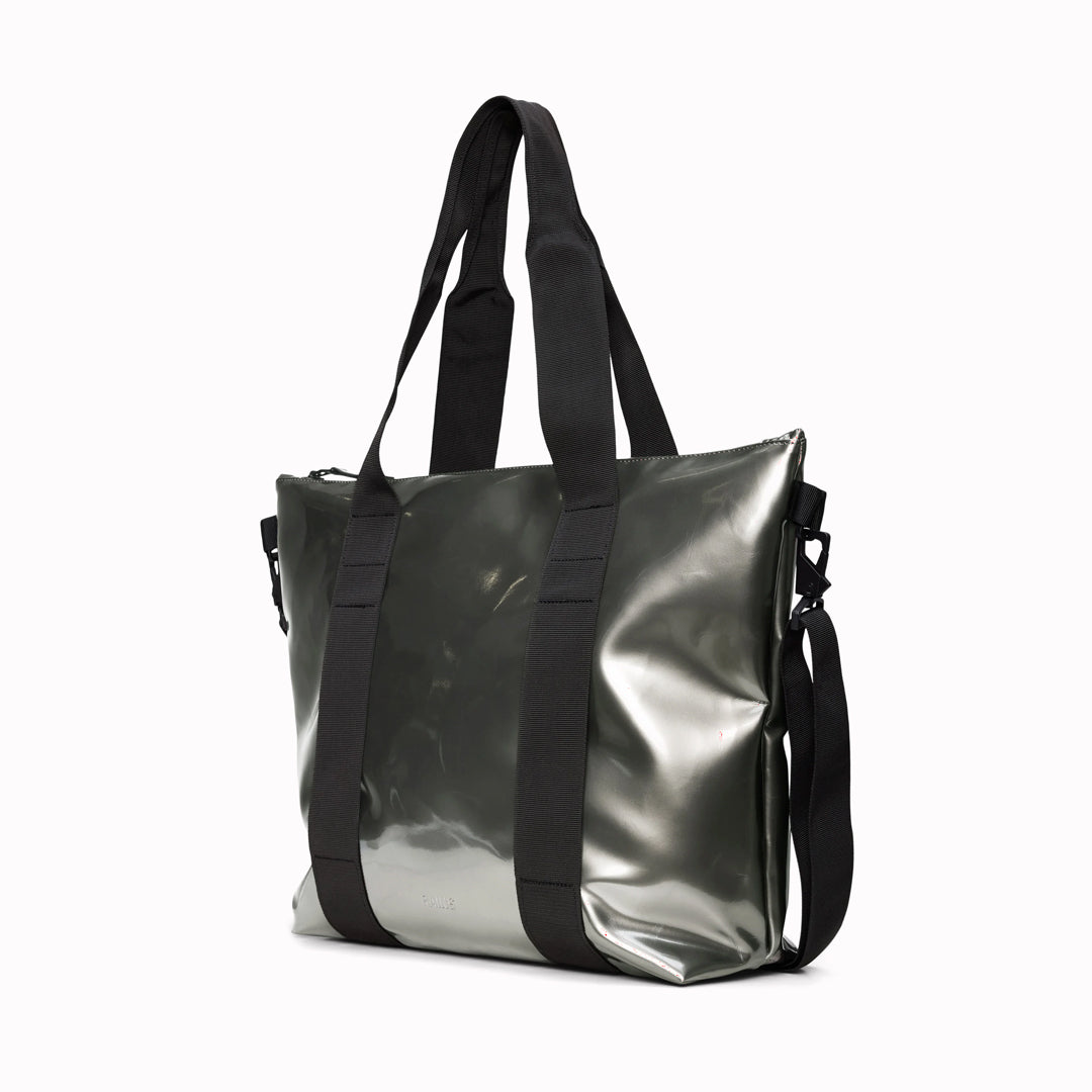 Angled - The waterproof zipped tote bag is a great companion for shopping trips as well as commuting to the office. Functional design elements include a full length coated zip for added water protection