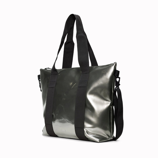 Angled - The waterproof zipped tote bag is a great companion for shopping trips as well as commuting to the office. Functional design elements include a full length coated zip for added water protection