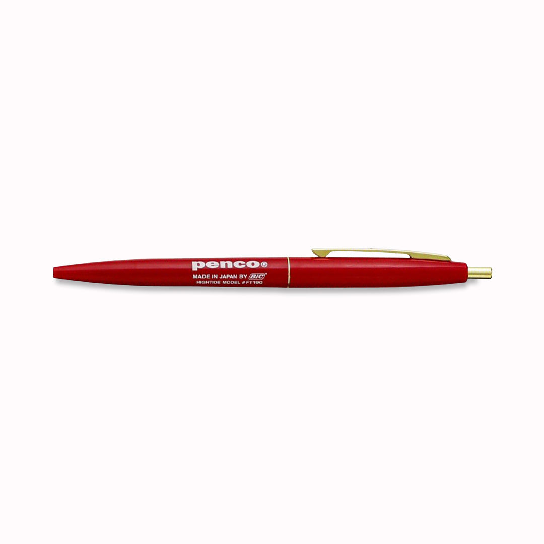 Penco's Knock ball pen has an impressively streamlined shape. Red