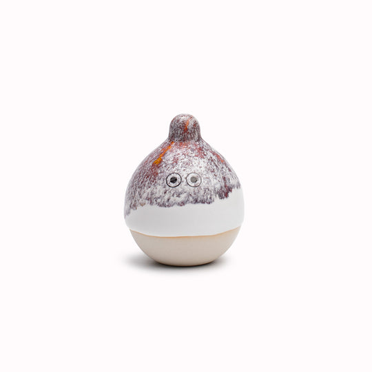 Meet Yoshi! Yoshi is a bubble shaped tiny headed, hand glazed ceramic figurine created as a close relative of the classic Arhoj Ghost.