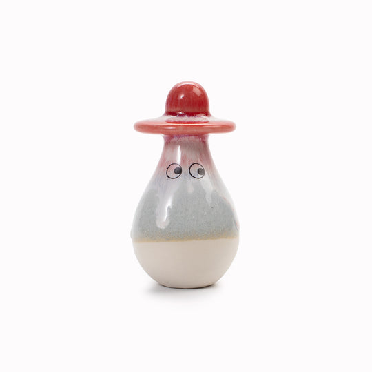 Meet Washi! Washi is a pear shaped, hat wearing, hand glazed ceramic figurine created as a close relative of the classic Arhoj Ghost.