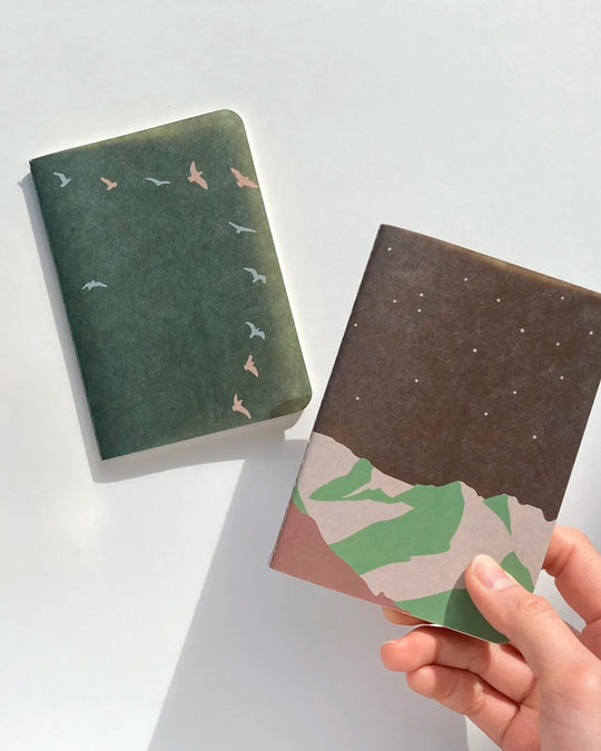 The Ro-biki Shape Series is a compact collection of illustrated cover notebooks with 5mm dot grid paper layout.