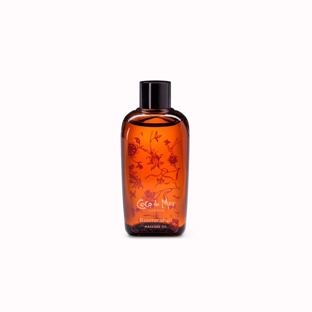 Sensual + Aromatic Massage Oil. Dissolve into delight with a rich, aromatic massage oil infused with rose and sandalwood to stimulate the senses.&nbsp;