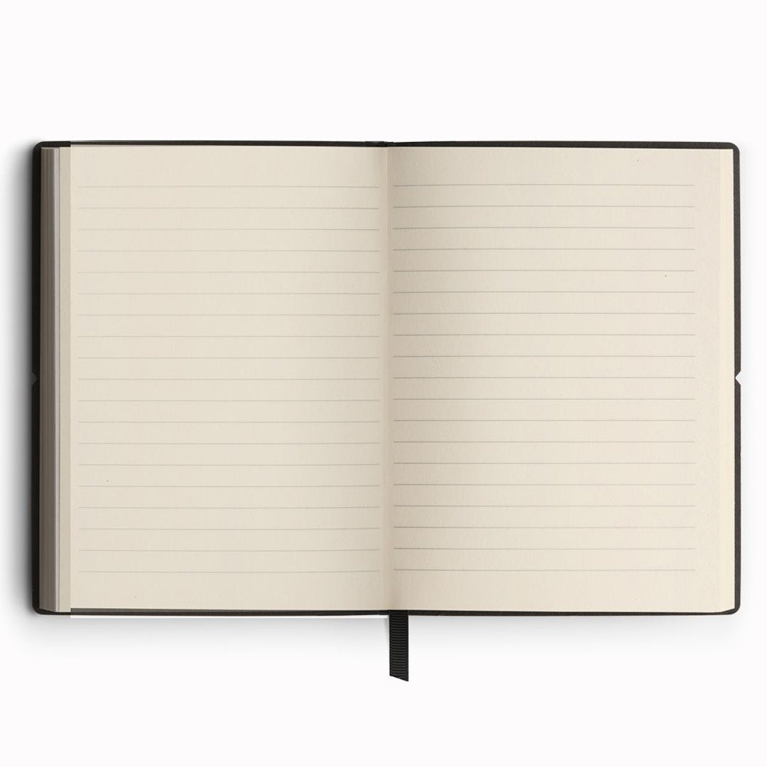 Lined/Ruled Page view, Green Classic Notebook from Ciak | A5 with elastic closure