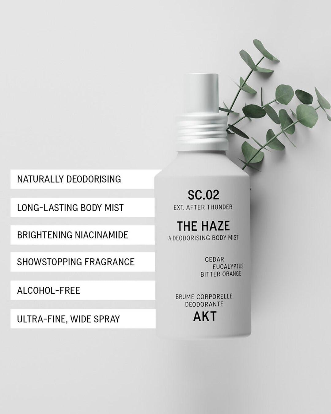 AKT Body Mist offers a lighter, more relaxed way to wear the brand's signature fragrances. The ultra-fine spray can be used generously over the body for an instant burst of freshness and long-lasting scent.