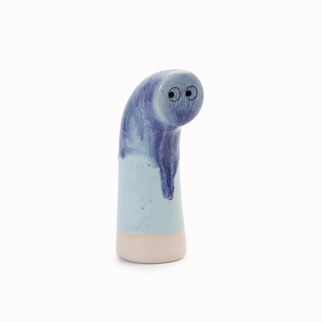 Meet Sabu! Sabu is periscope shaped and is a hand glazed ceramic figurine created as a close relative of the classic Arhoj Ghost.