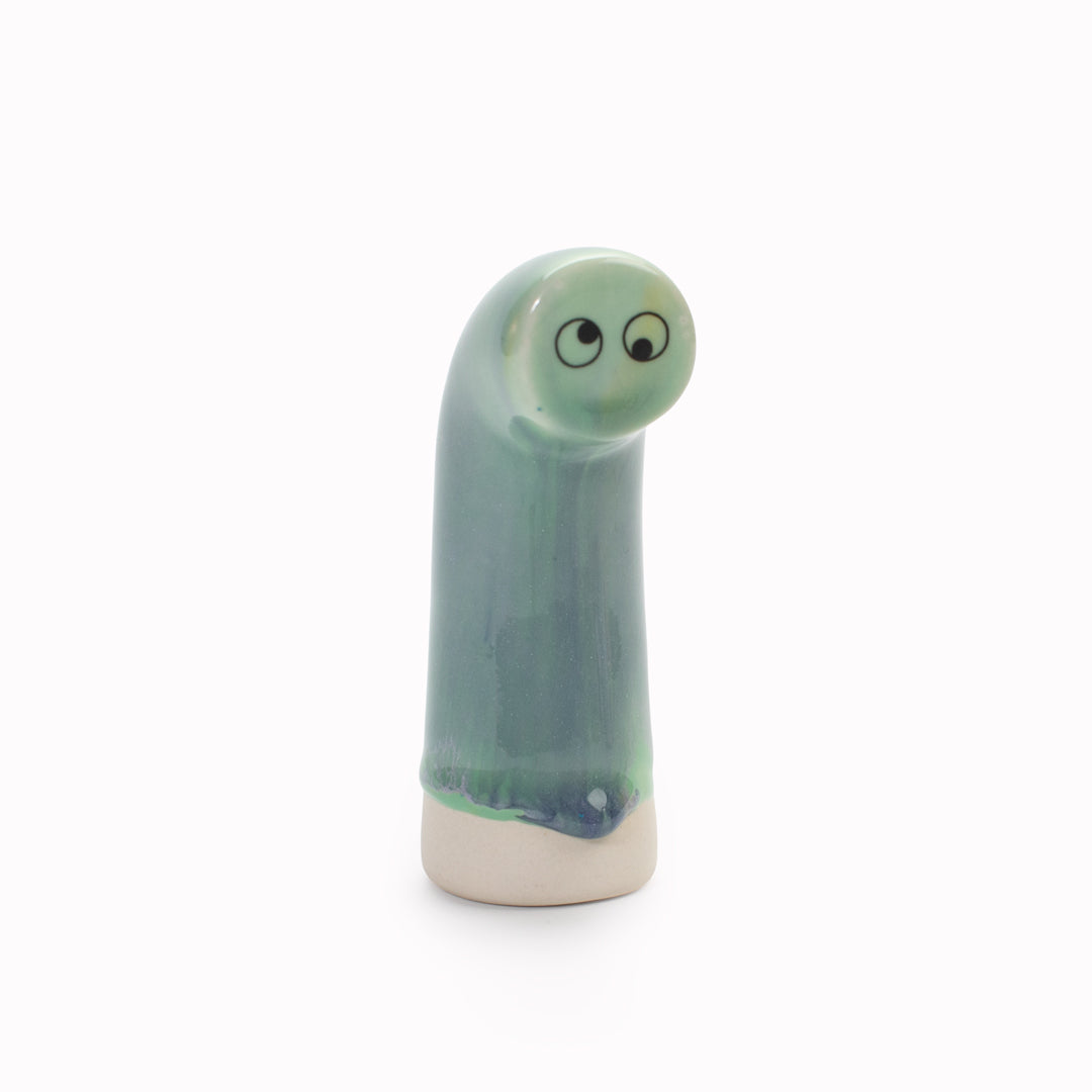 Meet Sabu! Sabu is periscope shaped and is a hand glazed ceramic figurine created as a close relative of the classic Arhoj Ghost.