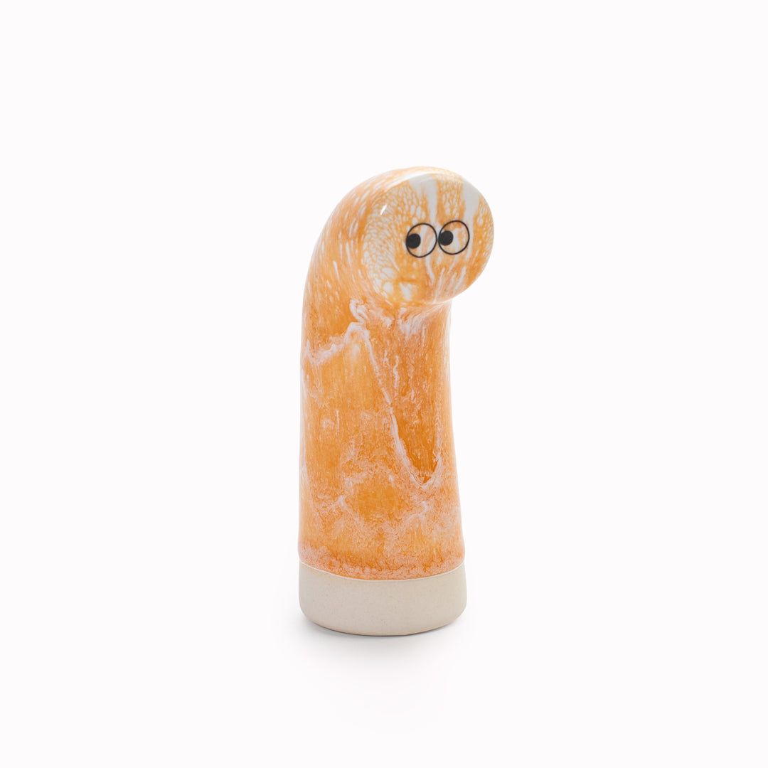 Meet Sabu! Sabu is periscope shaped and is a hand glazed ceramic figurine created as a close relative of the classic Arhoj Ghost.
