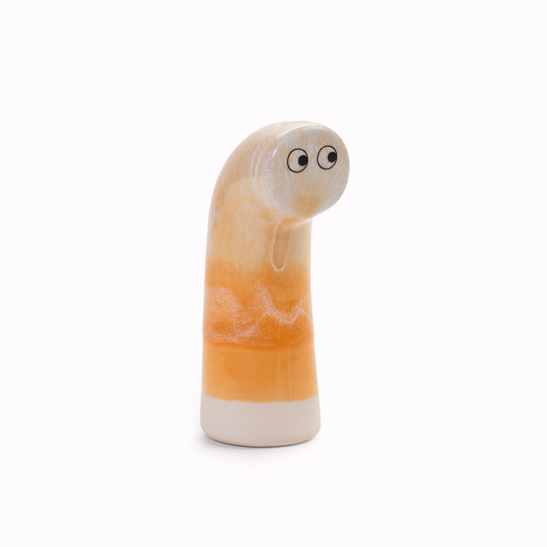 Meet Sabu! Sabu is periscope shaped and is a hand glazed ceramic figurine created as a close relative of the classic Arhoj Ghost.