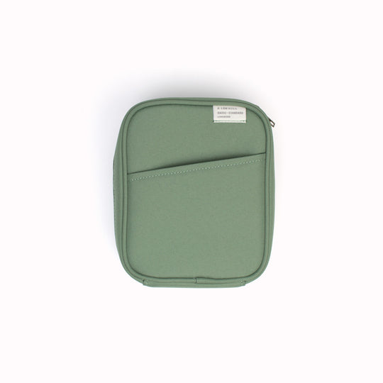 Sage Green pocket cable pouch by Korean stationery brand Livework. Available in a choice of pleasing contemporary colours