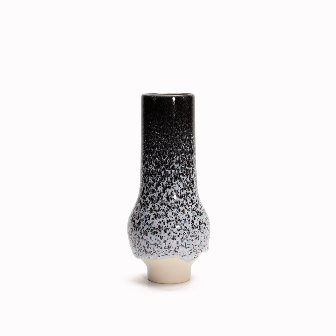 Sakura Hana | Black Speckled Drip Glazed Vase | Small
