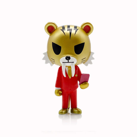 Salaryman Tiger is adorned in a crisp red suit, a nod to the traditional colour associated with good fortune and prosperity in Chinese culture